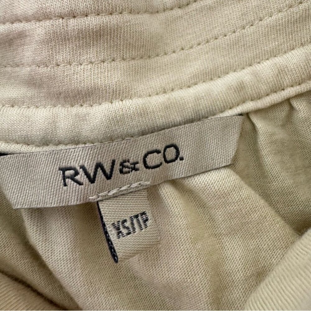 Rw&co tank top floral embroidered yellow white boho tropical flowers tan summer - Picture 7 of 10